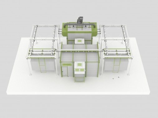 Линия порошковой окраски с ручной конвейерной системой для сельскохозяйственной техники Линия порошковой окраски SPK GROUP с ручной конвейерной системой для сельскохозяйственной техники