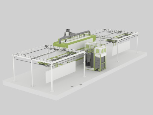 Линия порошковой окраски с ручной конвейерной системой для стройматериалов Линия порошковой окраски SPK GROUP с ручной конвейерной системой для стройматериалов
