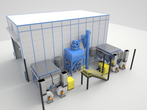 Дробеструйно-окрасочно-сушильная камера SPK-21.12.10 Дробеструйно-окрасочно-сушильная камера SPK GROUP