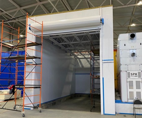 Двухсекционная окрасочно-сушильная камера для автоспецтехники, г. Н. Новгород Двухсекционная окрасочно-сушильная камера для автоспецтехники, г. Н. Новгород