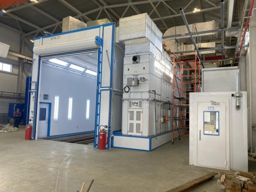 Двухсекционная окрасочно-сушильная камера для автоспецтехники, г. Н. Новгород Двухсекционная окрасочно-сушильная камера для автоспецтехники, г. Н. Новгород