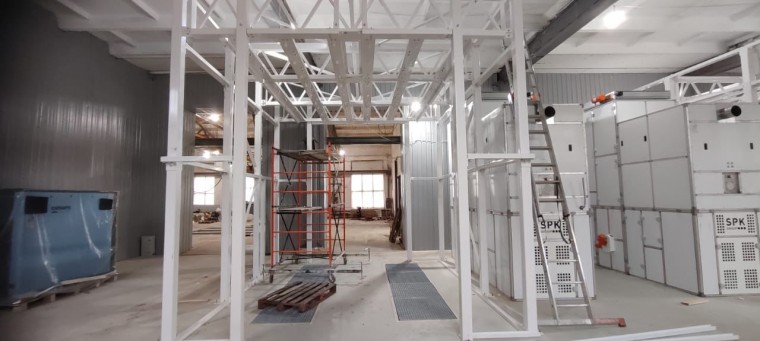 Комплекс подготовки и окраски металлоконструкций SPK с конвейером, г. Оренбург Комплекс подготовки и окраски металлоконструкций SPK GROUP с конвейером, г. Оренбург