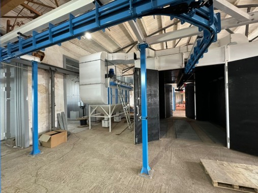 Комплекс подготовки и окраски металлоконструкций SPK с конвейером, г. Оренбург Комплекс подготовки и окраски металлоконструкций SPK GROUP с конвейером, г. Оренбург