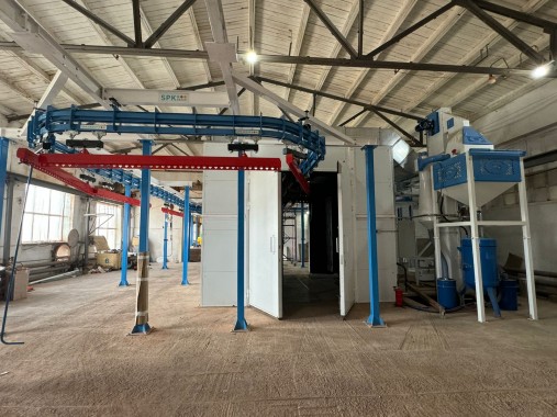 Комплекс подготовки и окраски металлоконструкций SPK с конвейером, г. Оренбург Комплекс подготовки и окраски металлоконструкций SPK GROUP с конвейером, г. Оренбург