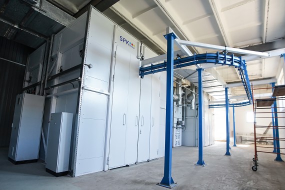 Комплекс подготовки и окраски металлоконструкций SPK с конвейером, г. Оренбург Комплекс подготовки и окраски металлоконструкций SPK GROUP с конвейером, г. Оренбург