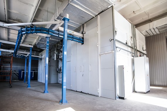 Комплекс подготовки и окраски металлоконструкций SPK с конвейером, г. Оренбург Комплекс подготовки и окраски металлоконструкций SPK GROUP с конвейером, г. Оренбург