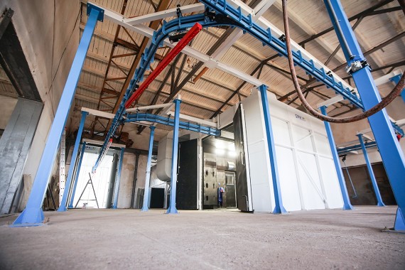 Комплекс подготовки и окраски металлоконструкций SPK с конвейером, г. Оренбург Комплекс подготовки и окраски металлоконструкций SPK GROUP с конвейером, г. Оренбург