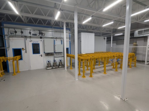 Автоматизированная линия SPK для покраски деталей электровентиляторов и электродвигателей, г. Пермь Автоматизированная линия SPK GROUP для покраски деталей электровентиляторов и электродвигателей, г. Пермь