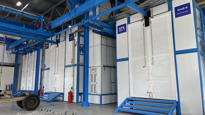 Комплекс подготовки, покраски и сушки SPK с подвесным конвейером, г. Барнаул Комплекс подготовки, покраски и сушки SPK GROUP с подвесным конвейером, г. Барнаул