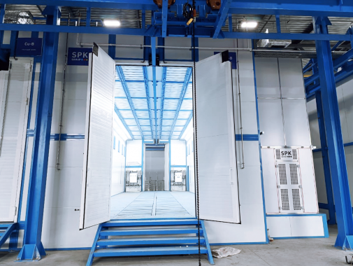 Комплекс подготовки, покраски и сушки SPK с подвесным конвейером, г. Барнаул Комплекс подготовки, покраски и сушки SPK GROUP с подвесным конвейером, г. Барнаул
