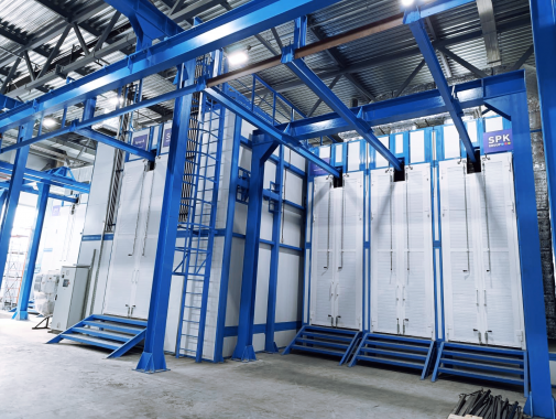 Комплекс подготовки, покраски и сушки SPK с подвесным конвейером, г. Барнаул Комплекс подготовки, покраски и сушки SPK GROUP с подвесным конвейером, г. Барнаул