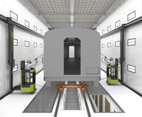 Окрасочно-сушильная камера SPK-SCB-31.8.8 для окраски вагонов высокоскоростных поездов Окрасочно-сушильная камера SPK-SCB-31.8.8 для окраски вагонов высокоскоростных поездов