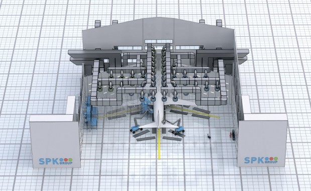 Комплекс SPK-SCB-65.60.28 подготовки и окраски самолетов спецназначения Комплекс SPK-SCB-65.60.28 подготовки и окраски самолетов спецназначения