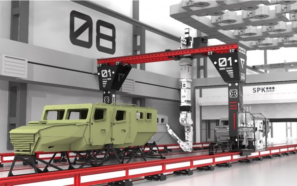 Роботизированный окрасочный комплекс SPK-26.7.3 для спецтехники Роботизированный окрасочный комплекс SPK-26.7.3 для спецтехники