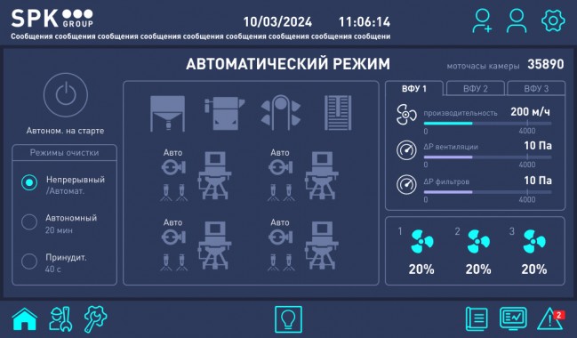 Пульт управления дробеструйной камерой 