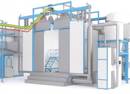 Комплекс оборудования для порошковой окраски с ручным подвесным конвейером SPK Комплекс оборудования для порошковой окраски с ручным подвесным конвейером SPK