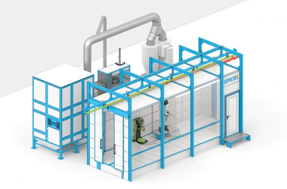Линия окраски металлоконструкций с ручным конвейером SPK Линия окраски металлоконструкций с ручным конвейером SPK