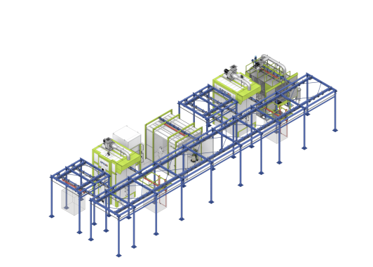 Комплекс оборудования для химической подготовки и порошковой окраски изделий с ручным подвесным конвейером SPK