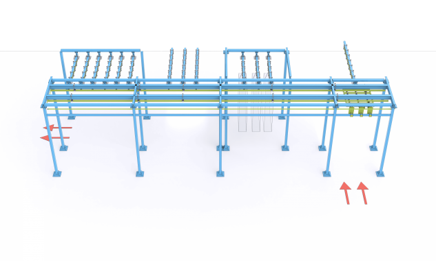 Комплекс оборудования для порошковой окраски с конвейерной системой