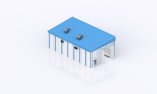 Уличная окрасочно-сушильная камера для вертолетов SPK-27.15.11