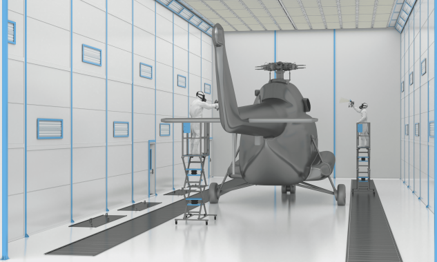 Уличная окрасочно-сушильная камера для вертолетов SPK-27.15.11