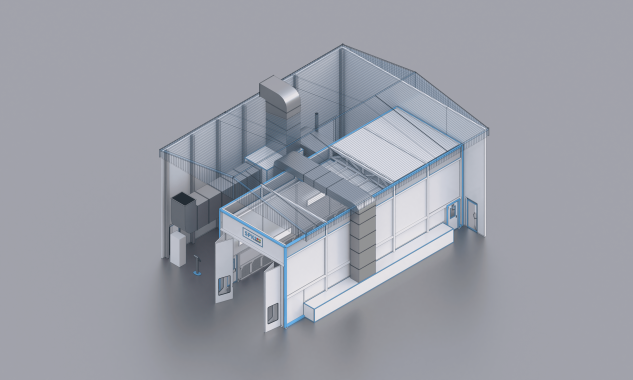 Уличная окрасочно-сушильная камера SPK-16.6.5