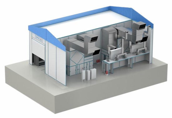 Уличная покрасочно-сушильная камера SPK для металлоконструкций