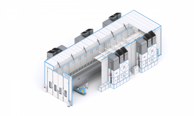 Окрасочно-сушильная камера с разрезной крышей SPK SCB-20.5.4