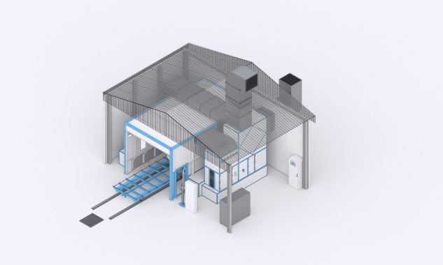 Проходная окрасочно-сушильная камера уличного типа SPK-7.4.3