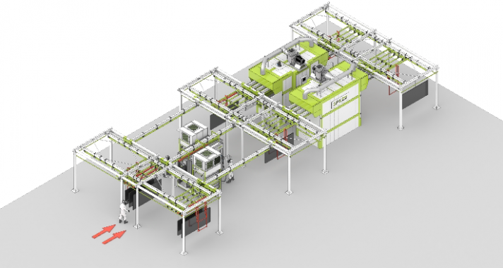 Комплекс оборудования SPK-30.12.4 для окраски и сушки изделий порошковым методом с подвесным конвейером