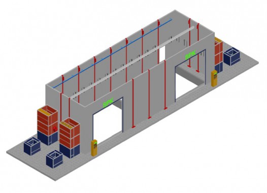 Уличная окрасочная камера, пристроенная к существующему зданию SPK-17.5.5 Уличная окрасочная камера, пристроенная к существующему зданию SPK GROUP
