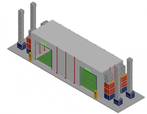 Уличная окрасочная камера, пристроенная к существующему зданию SPK-17.5.5 Уличная окрасочная камера, пристроенная к существующему зданию SPK GROUP