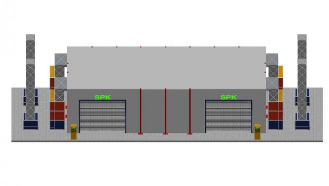 Уличная окрасочная камера, пристроенная к существующему зданию SPK-17.5.5 Уличная окрасочная камера, пристроенная к существующему зданию SPK GROUP