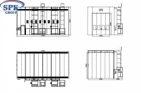 Окрасочно-сушильная камера для кранового оборудования SPK 12x5x5 Окрасочно-сушильная камера для кранового оборудования SPK GROUP