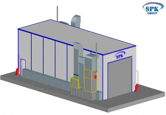 Камера окраски для автобусов и грузовых автомобилей тупикового типа SPK-15.6.5 Камера окраски и сушки SPK GROUP для грузовиков и автобусов