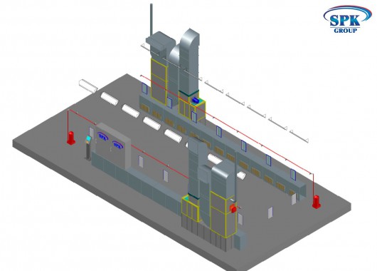 Камера окраски для автобусов и грузовых автомобилей тупикового типа SPK-15.6.5 Камера окраски и сушки SPK GROUP для грузовиков и автобусов