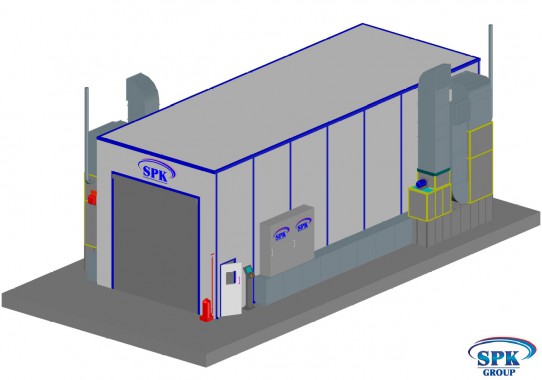 Камера окраски для автобусов и грузовых автомобилей тупикового типа SPK-15.6.5 Камера окраски и сушки SPK GROUP для грузовиков и автобусов