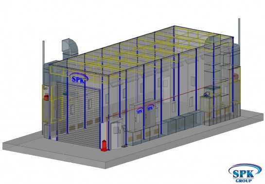 Камера окраски для автобусов и грузовых автомобилей тупикового типа SPK-15.6.5 Камера окраски и сушки SPK GROUP для грузовиков и автобусов