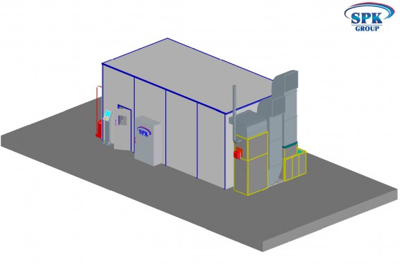 Покрасочно-сушильная камера для легковых автомобилей и деталей кузова SPK-8.4.4 Покрасочно-сушильная камера для легковых автомобилей и деталей кузова SPK GROUP