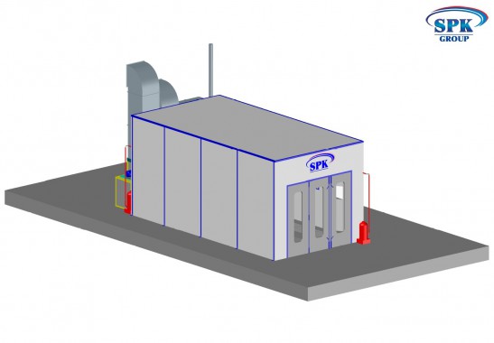 Покрасочно-сушильная камера для легковых автомобилей и деталей кузова SPK-8.4.4 Покрасочно-сушильная камера для легковых автомобилей и деталей кузова SPK GROUP
