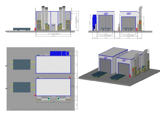 Окрасочно-сушильная камера в тупиковом исполнении SPK-15.6.5 Окрасочно-сушильная камера в тупиковом исполнении SPK GROUP