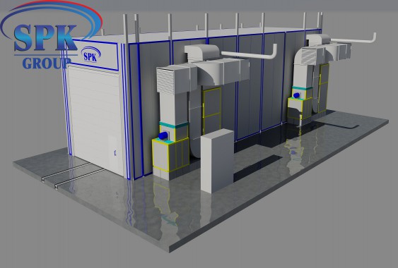 Уличная покрасочно-сушильная камера для металлоконструкций SPK-15.5.5 Уличная покрасочно-сушильная камера для металлоконструкций SPK GROUP