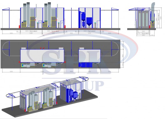 Окрасочно-сушильный комплекс для металлических контейнеров SPK-12.3.5 Окрасочно-сушильный комплекс для металлических контейнеров SPK GROUP