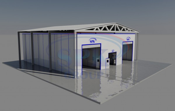 Окрасочно-сушильный комплекс для обработки металлических ферм сложной конструкции SPK GROUP 