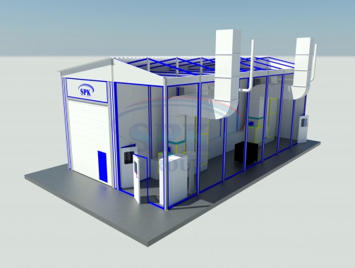 Уличная покрасочная камера для грузовых автомобилей и прицепов SPK Уличная покрасочная камера для грузовых автомобилей и прицепов SPK GROUP