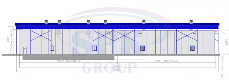 Проходная моечно-дождевальная камера в составе комплекса подготовки и окраски электровозов SPK-28.6.6 Проходная моечно-дождевальная камера в составе комплекса подготовки и окраски электровозов SPK GROUP