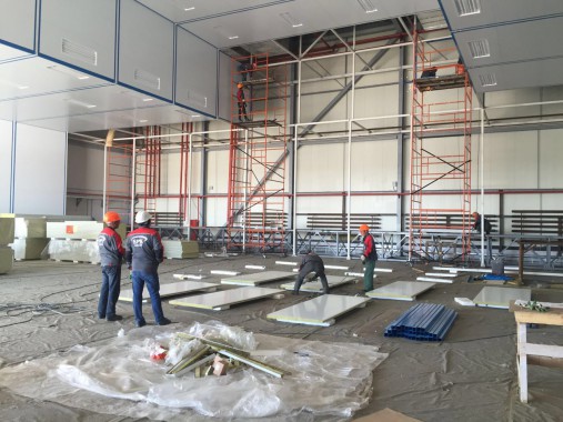 Покрасочно-сушильная камера для самолетов Airbus в Авиационно-техническом центре Покрасочно-сушильная камера для самолетов Airbus в Авиационно-техническом центре