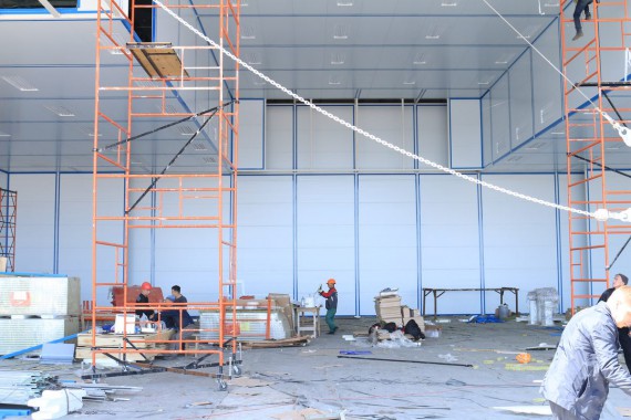 Покрасочно-сушильная камера для самолетов Airbus в Авиационно-техническом центре Покрасочно-сушильная камера SPK GROUP для самолетов Airbus в Авиационно-техническом центре