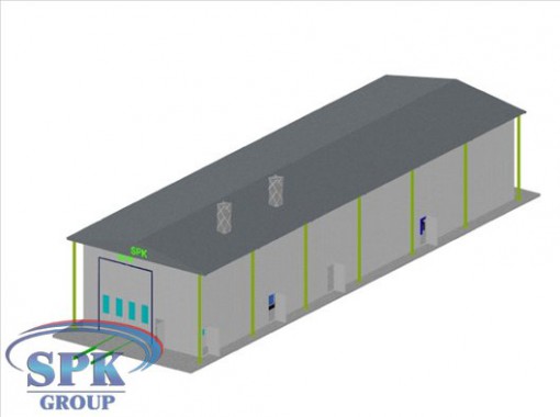 Дробеструйная камера, совмещенная с окрасочно-сушильной уличного исполнения SPK-42.5.5 Дробеструйная камера, совмещенная с окрасочно-сушильной уличного исполнения SPK GROUP
