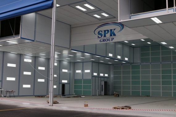 Покрасочно-сушильная камера для самолетов Airbus в Авиационно-техническом центре Покрасочно-сушильная камера SPK GROUP для самолетов Airbus в Авиационно-техническом центре